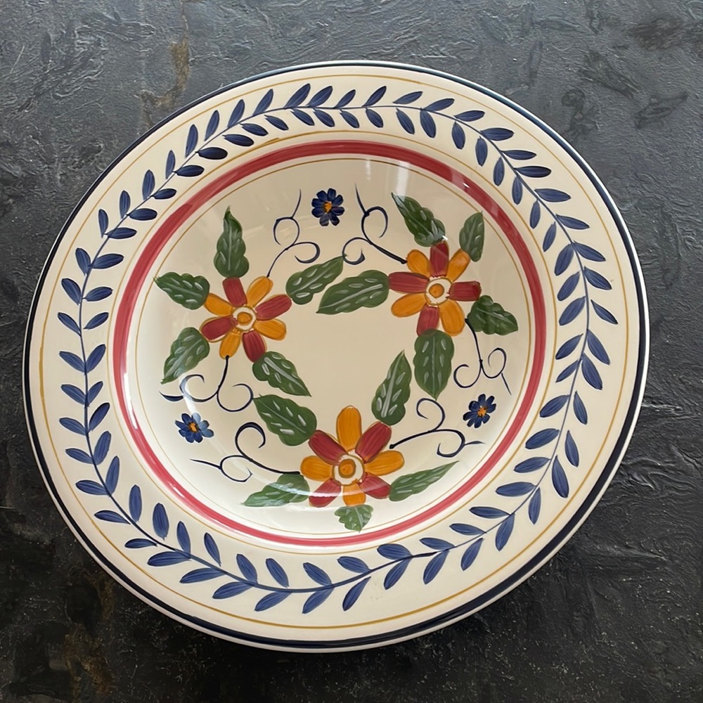 Tabletops Gallery Boulevard Hand Painted Serving Bowl